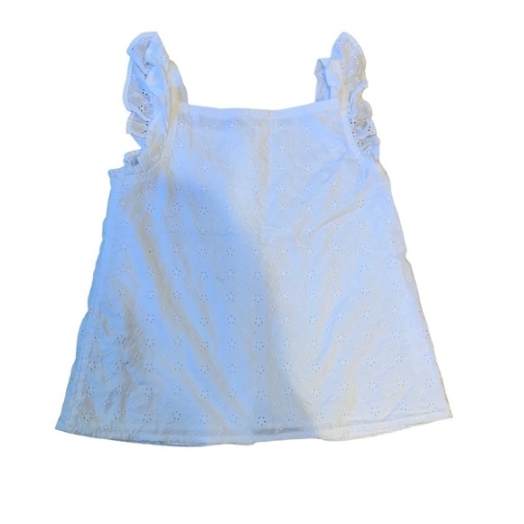 CAT & JACK White Eyelet Flutter Sleeve Blouse size 6/6x - Picture 3 of 4